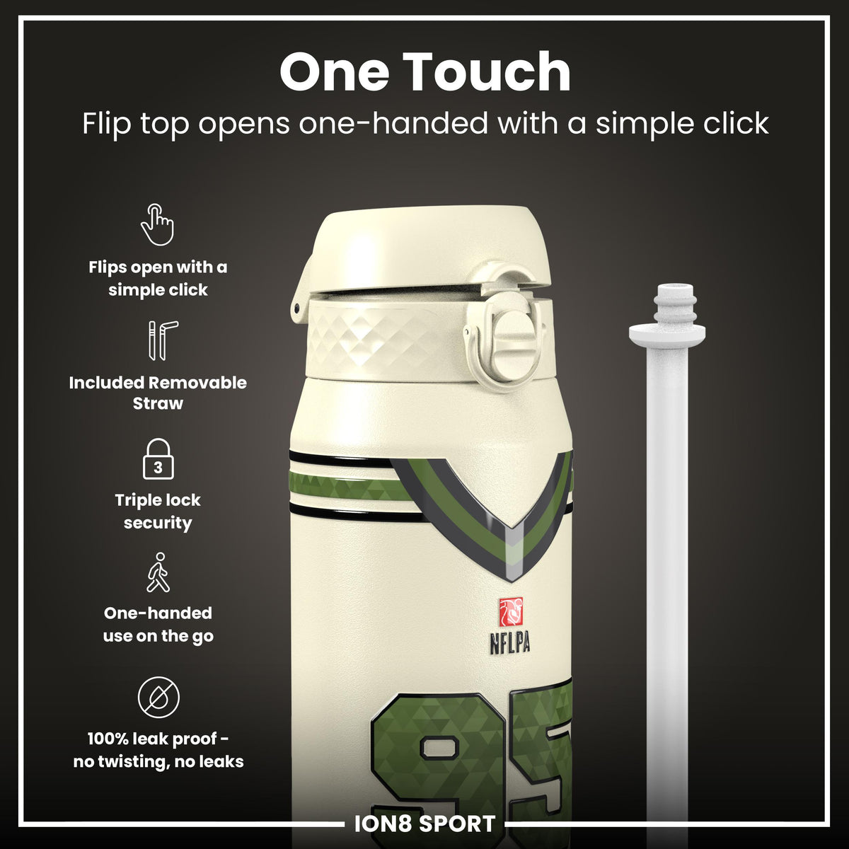 NFLPA x ION8, Insulated Bottle, Icon Series, Myles Garrett, 750ml (24oz)