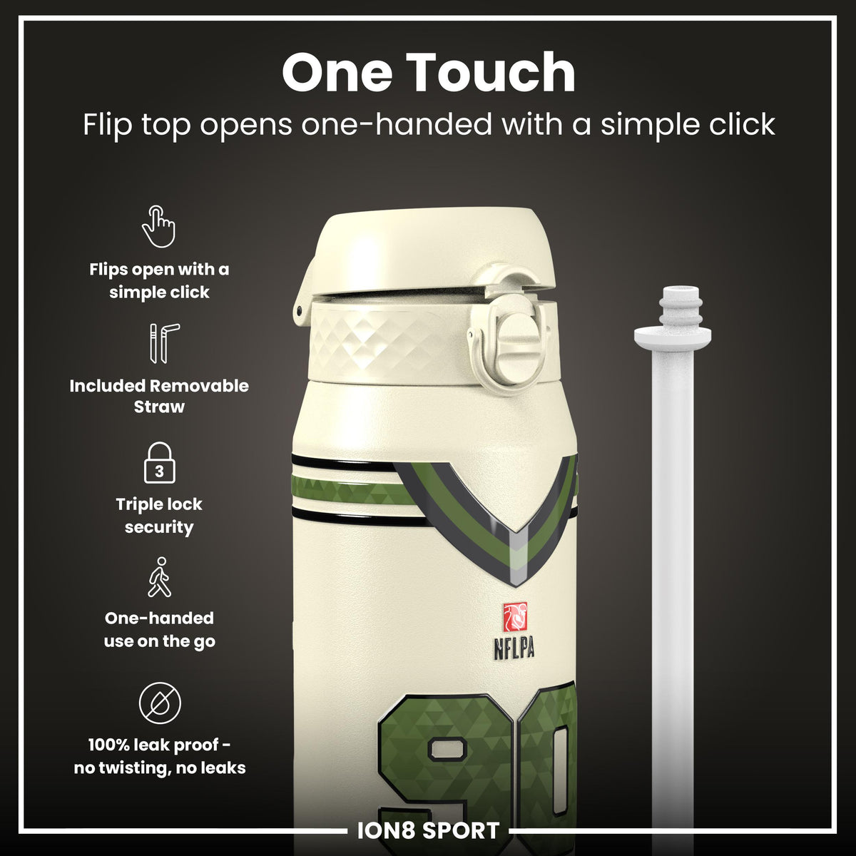 NFLPA x ION8, Insulated Bottle, Icon Series, TJ Watt, 750ml (24oz)