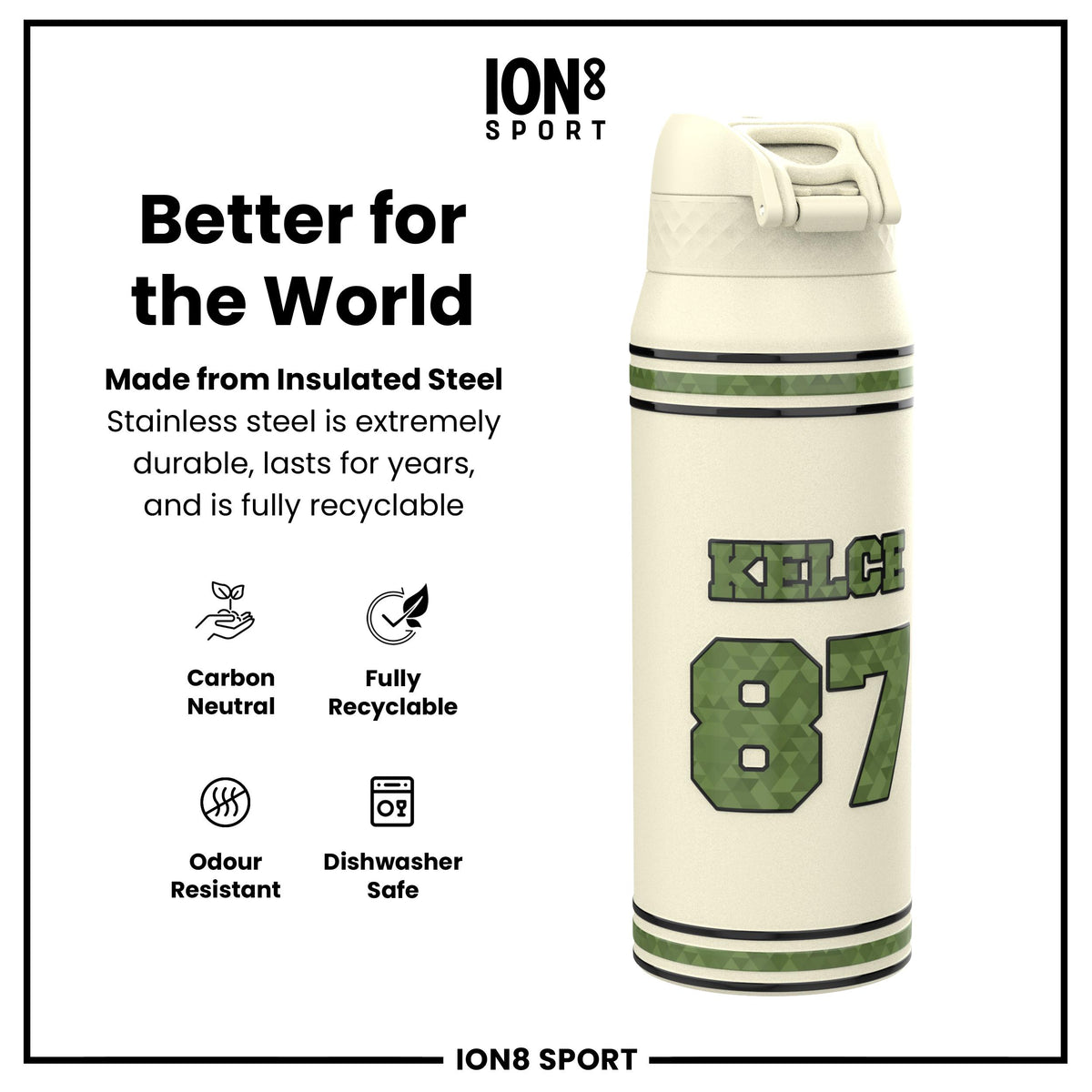 NFLPA x ION8, Insulated Bottle, Icon Series, Travis Kelce, 750ml (24oz)