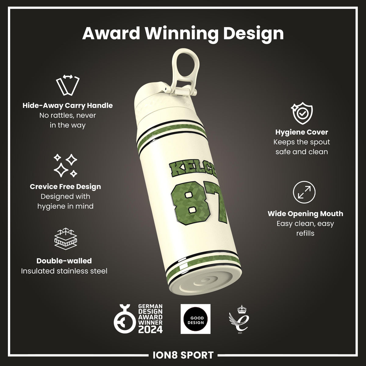 NFLPA x ION8, Insulated Bottle, Icon Series, Travis Kelce, 750ml (24oz)