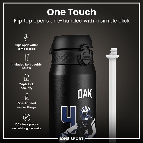 NFLPA x ION8, Insulated Bottle, Locked In Series, Dak Prescott, 750ml (24oz)