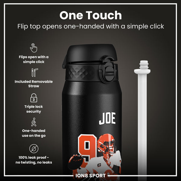 NFLPA x ION8, Insulated Bottle, Locked In Series, Joe Burrow, 750ml (24oz)