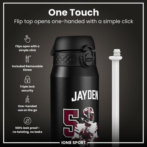 NFLPA x ION8, Insulated Bottle, Locked In Series, Jayden Daniels, 750ml (24oz)