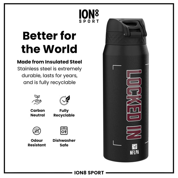 NFLPA x ION8, Insulated Bottle, Locked In Series, Jayden Daniels, 750ml (24oz)