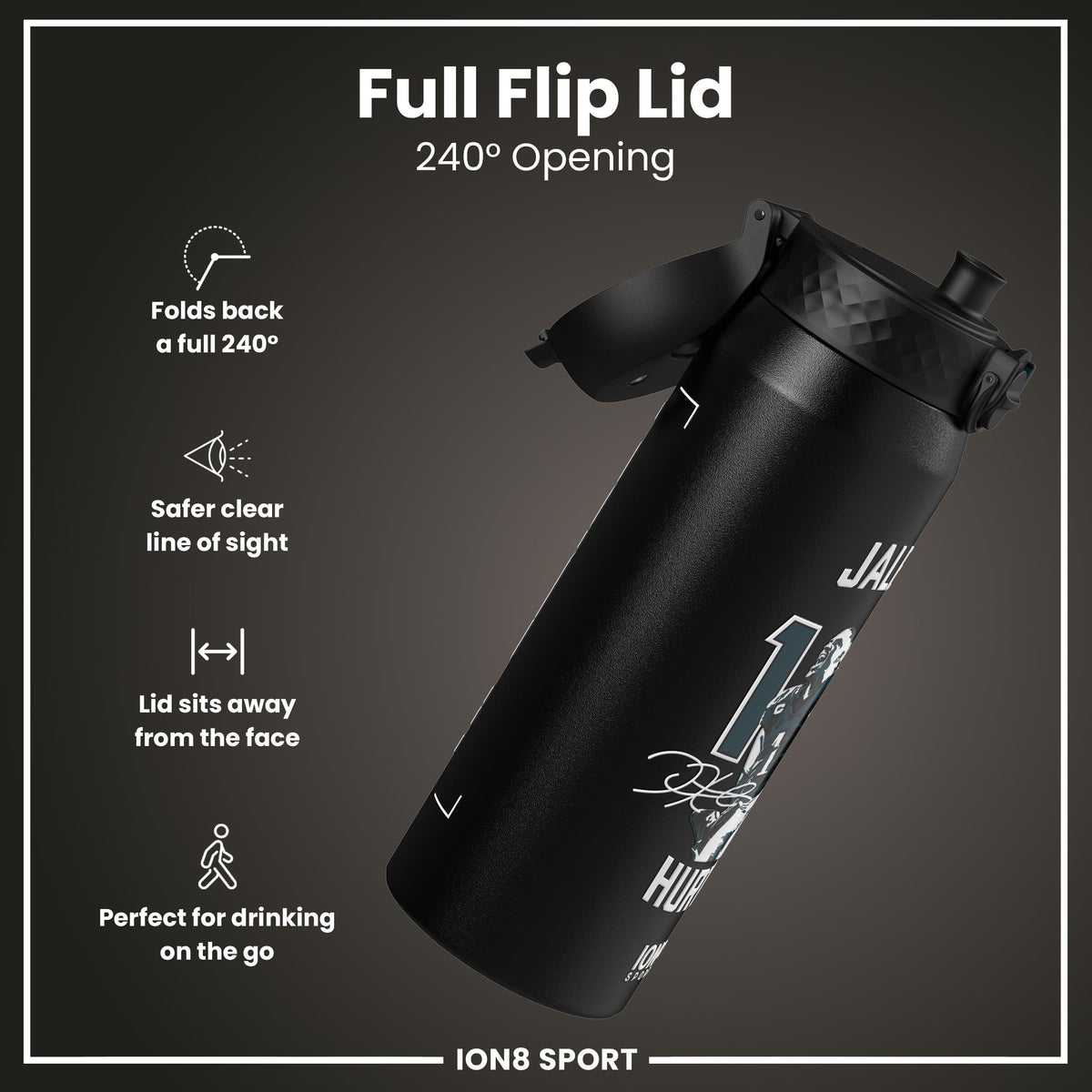 NFLPA x ION8, Insulated Bottle, Locked In Series, Jalen Hurts, 750ml (24oz)