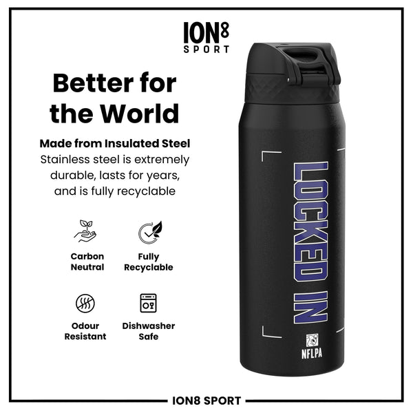 NFLPA x ION8, Insulated Bottle, Locked In Series, Lamar Jackson, 750ml (24oz)
