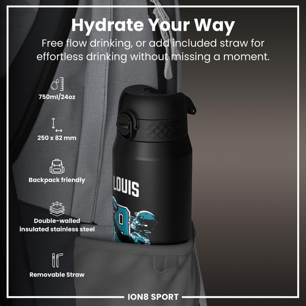 NFLPA x ION8, Insulated Bottle, Locked In Series, Ress-Zammit, 750ml (24oz)