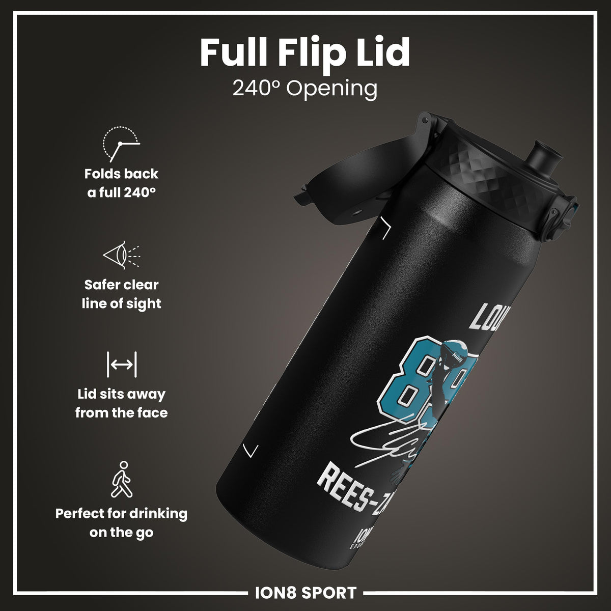 NFLPA x ION8, Insulated Bottle, Locked In Series, Ress-Zammit, 750ml (24oz)
