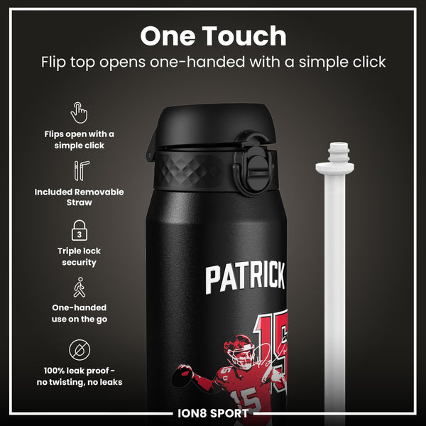 NFLPA x ION8, Insulated Bottle, Locked In Series, Patrick Mahomes, 750ml (24oz)