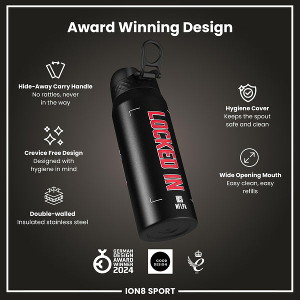 NFLPA x ION8, Insulated Bottle, Locked In Series, Patrick Mahomes, 750ml (24oz)