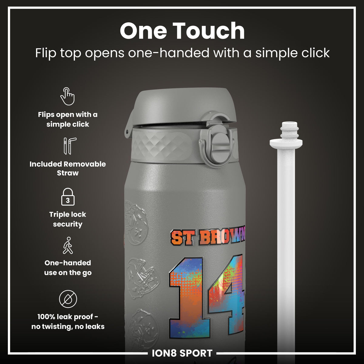 NFL x Ion8 Sports, Insulated Bottle, Signature Series, Amon-Ra, 750ml (24oz)