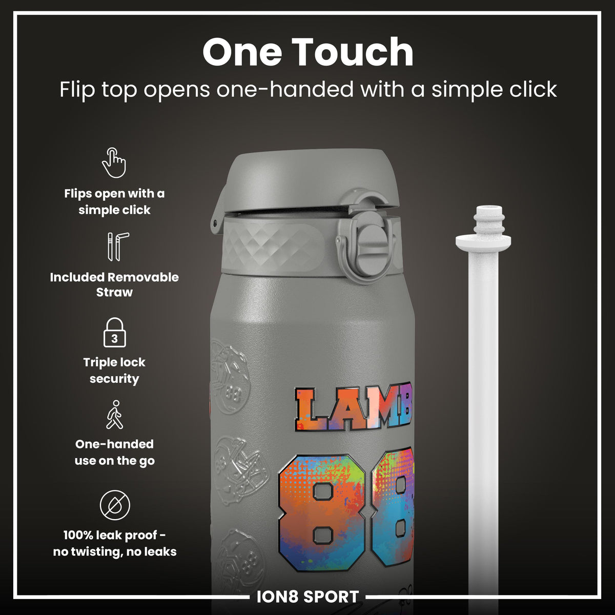 NFLPA x ION8, Insulated Bottle, Signature Series, CeeDee Lamb, 750ml (24oz)