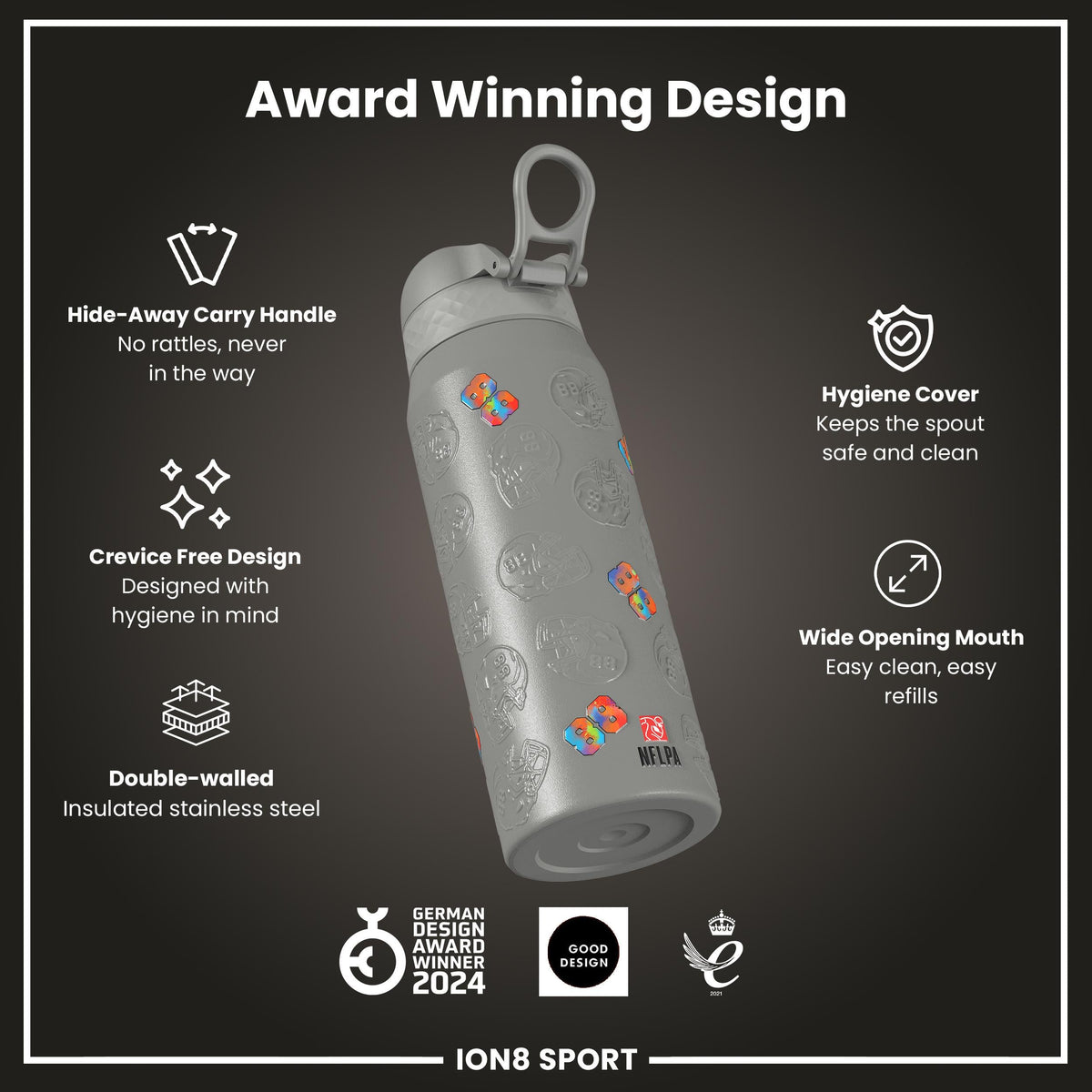 NFL x Ion8 Sports, Insulated Bottle, Signature Series, CeeDee Lamb, 750ml (24oz)