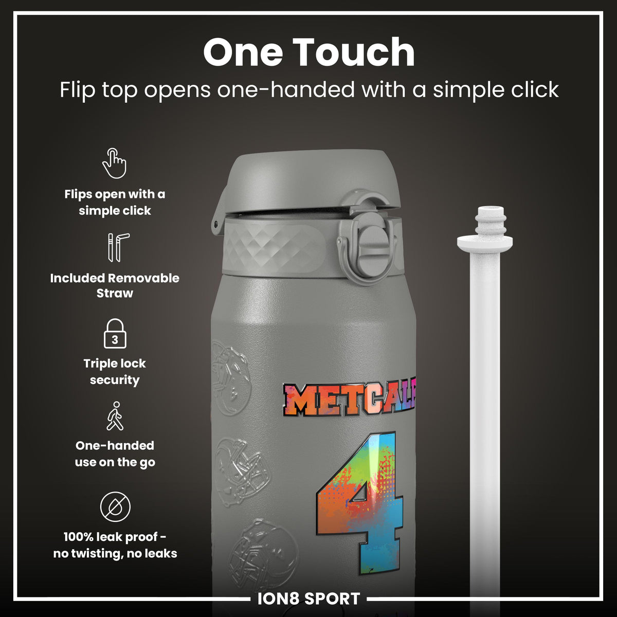 NFLPA x ION8, Insulated Bottle, Signature Series, DK Metcalf, 750ml (24oz)