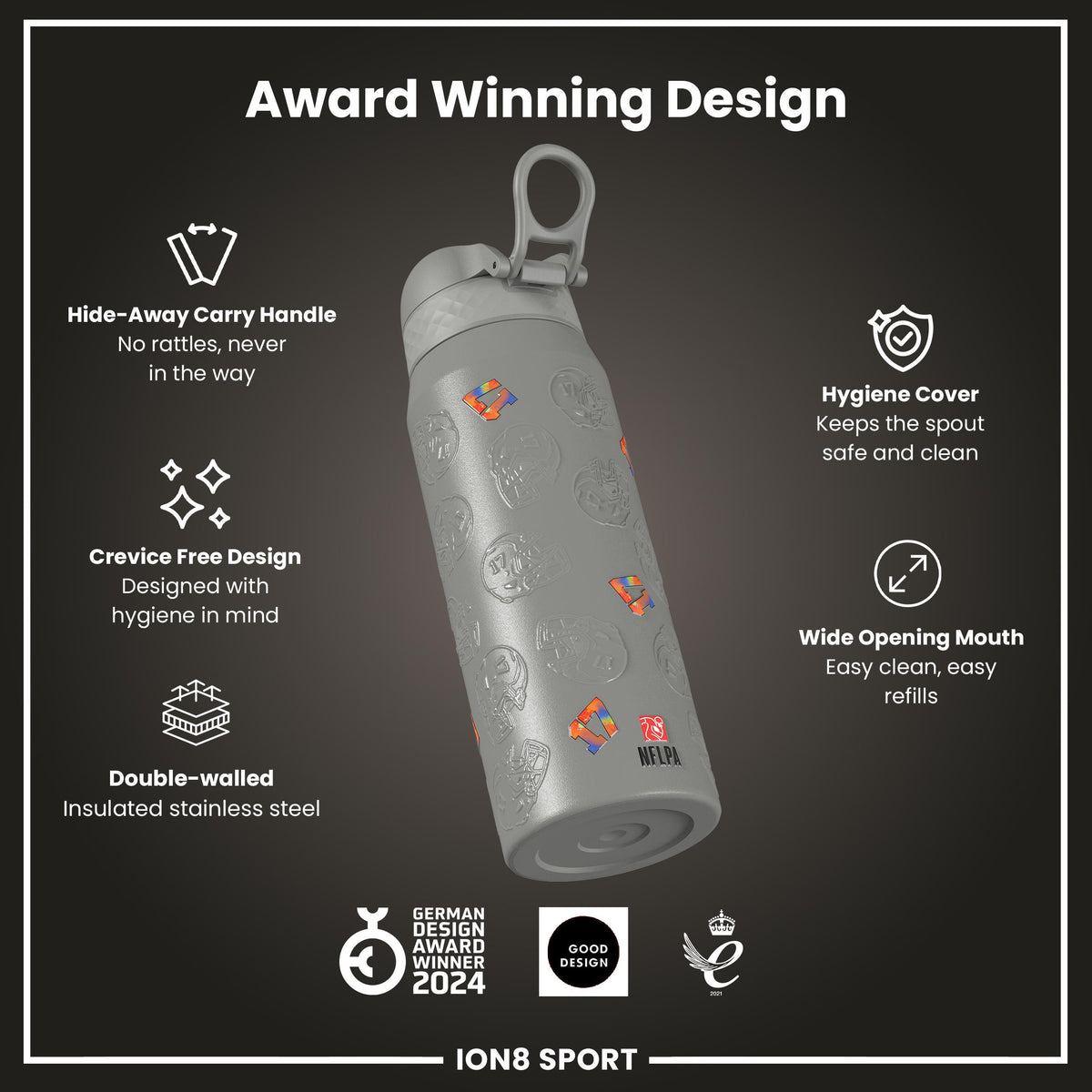 NFLPA x ION8, Insulated Bottle, Signature Series, Josh Allen, 750ml (24oz)