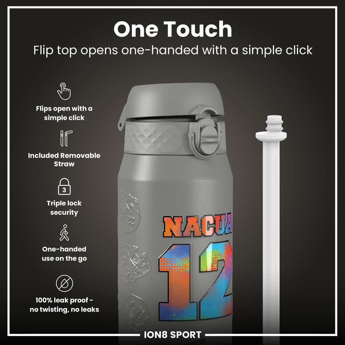 NFLPA x ION8, Insulated Bottle, Signature Series, Puka Nacua, 750ml (24oz)