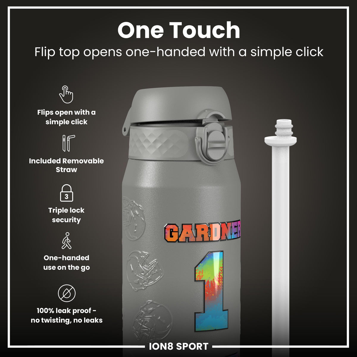 NFLPA x ION8, Insulated Bottle, Signature Series, Sauce Gardner, 750ml (24oz)