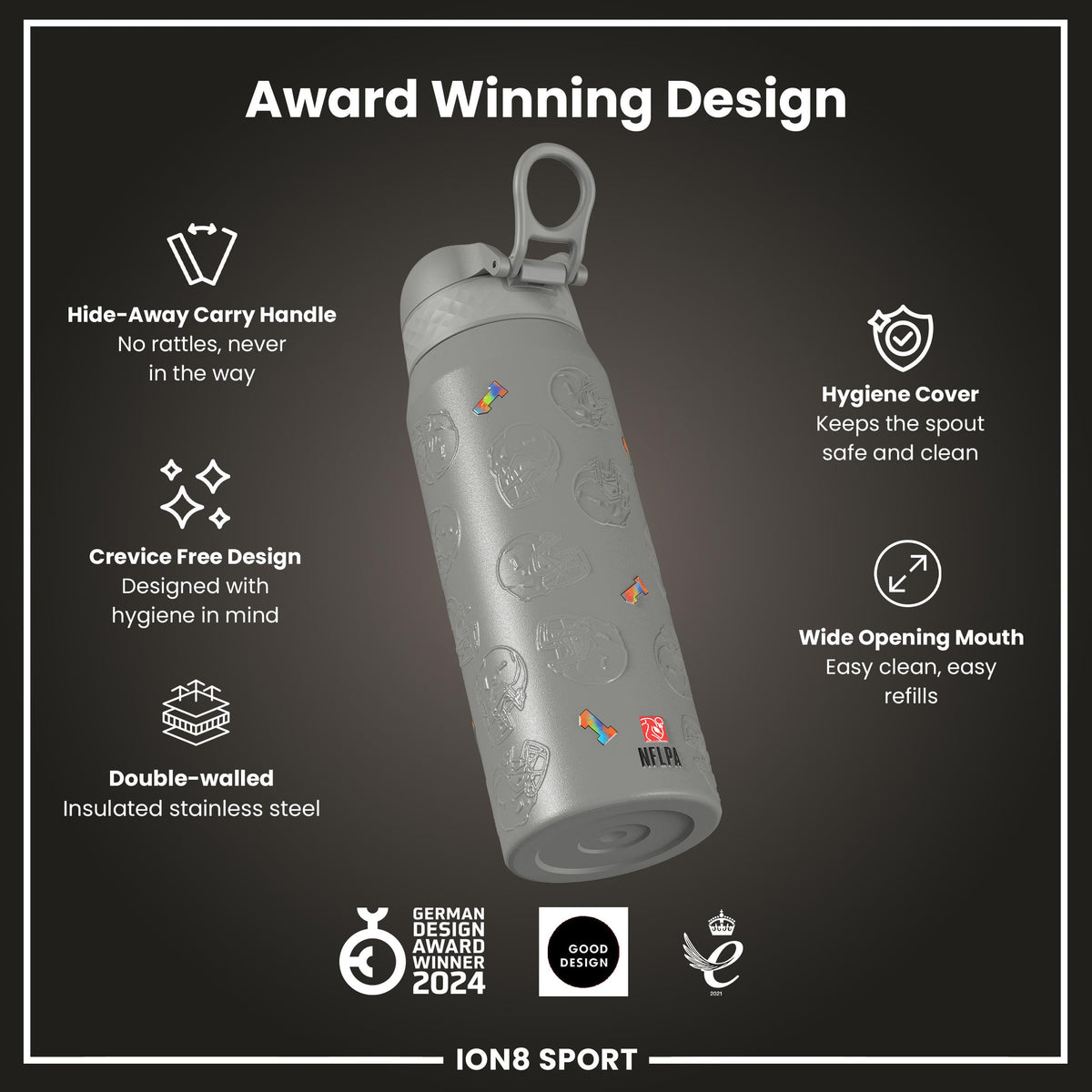 NFLPA x ION8, Insulated Bottle, Signature Series, Sauce Gardner, 750ml (24oz)