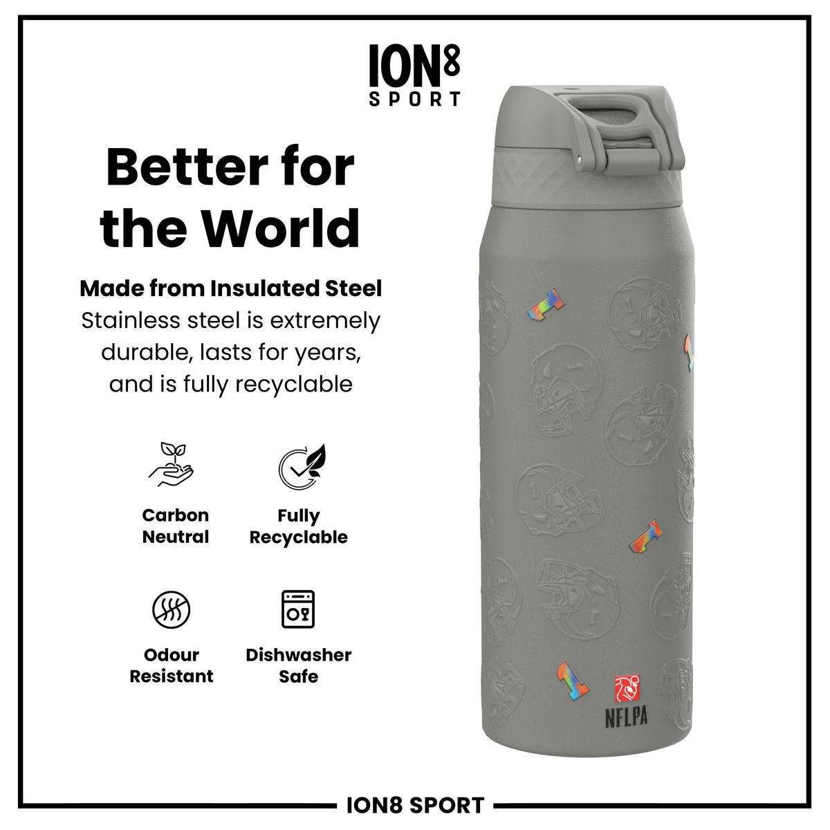 NFL x Ion8 Sports, Insulated Bottle, Signature Series, Tua Tagovailoa, 750ml (24oz)