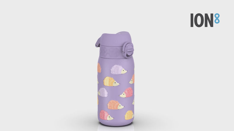 Leak Proof Thermal Steel Water Bottle, Insulated Steel, Hedgehogs, 320ml (11oz)