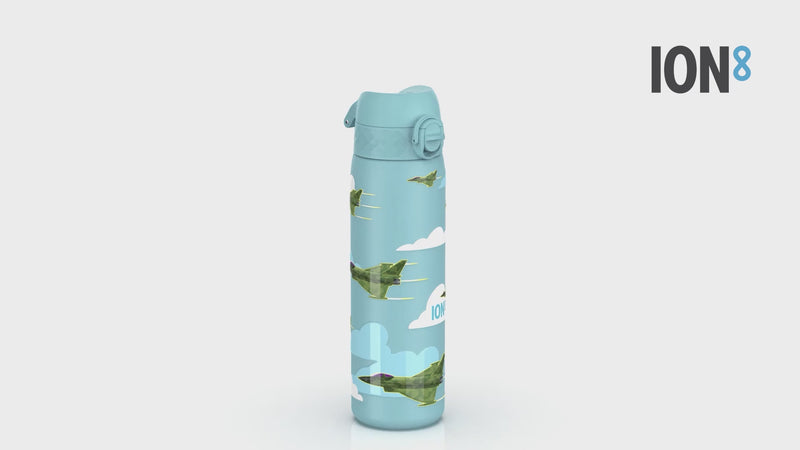 Leak Proof Slim Water Bottle, Stainless Steel, Fighter Jets, 600ml (20oz)