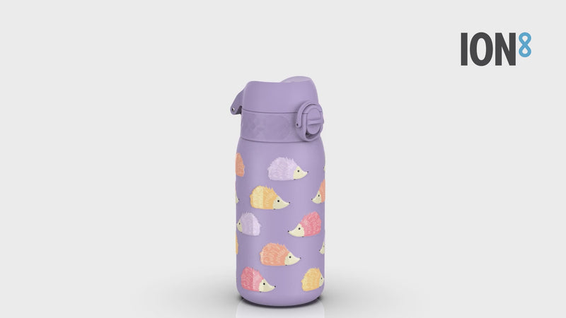 Leak Proof Kids Water Bottle, Stainless Steel, Hedgehogs, 400ml (13oz)
