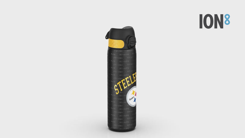 Leak Proof NFL Water Bottle, Stainless Steel, Pittsburgh Steelers, 600ml (20oz)
