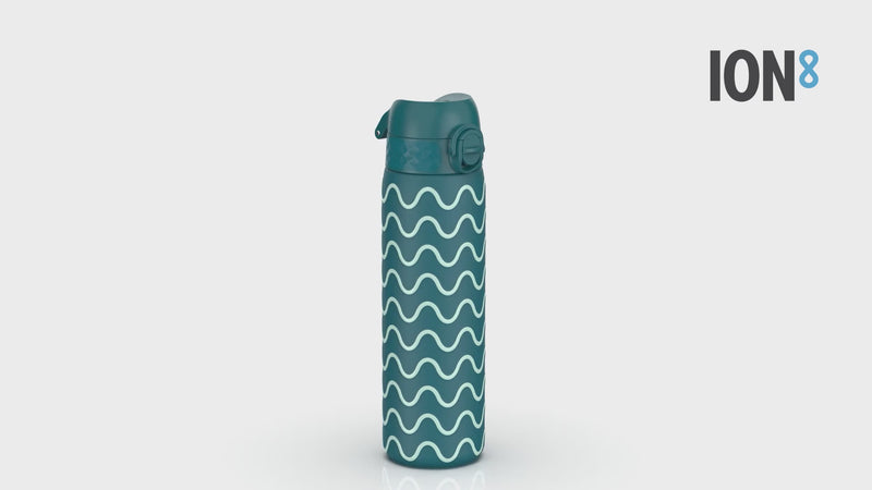 Leak Proof Slim Thermal Water Bottle, Insulated Steel, Wave, 500ml (17oz)