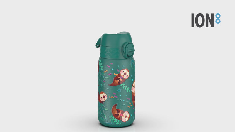 Leak Proof Kids Water Bottle, Stainless Steel, Otters, 400ml (13oz)