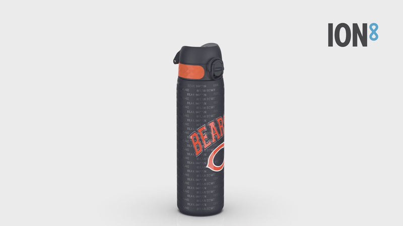 Leak Proof NFL Water Bottle, Stainless Steel, Chicago Bears, 600ml (20oz)