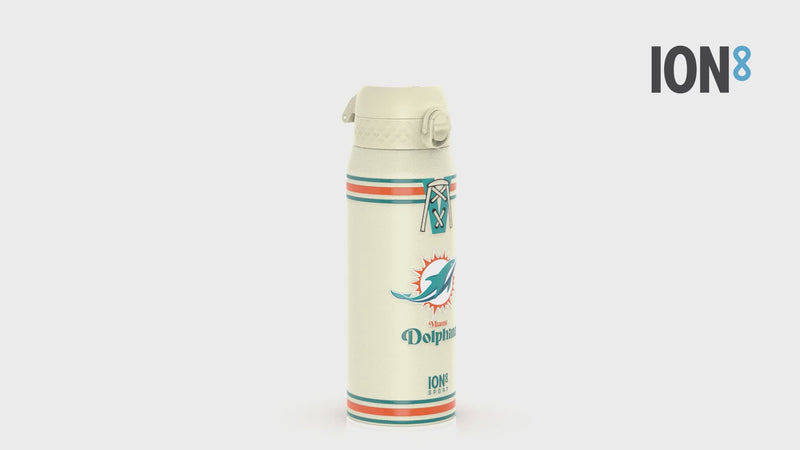 NFL x ION8 Insulated Steel Water Bottle, NFL Dolphins, 750ml (24oz)