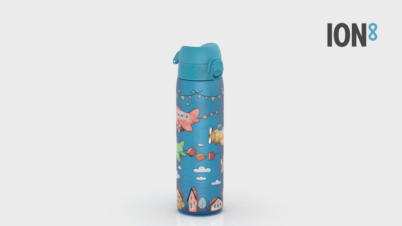 Leak Proof Slim Water Bottle, Recyclon, Airplanes, 500ml (18oz)