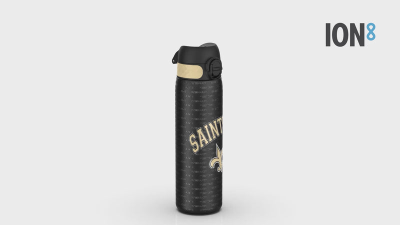Leak Proof NFL Water Bottle, Stainless Steel, New Orleans Saints, 600ml (20oz)