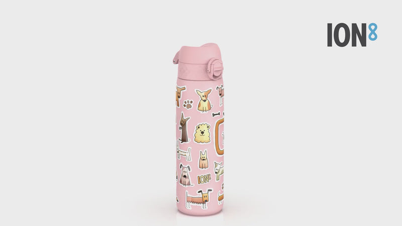 Leak Proof Slim Water Bottle, Stainless Steel, Dogs, 600ml (20oz)