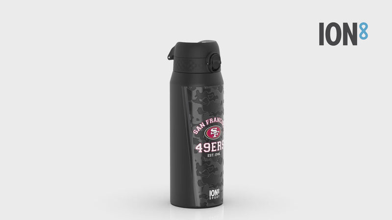 NFL x ION8 Insulated Steel Water Bottle, NFL 49ers, 750ml (24oz)
