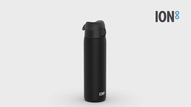 Leak Proof Medium Water Bottle with Straw, Recyclon, Black, 500ml (18oz)