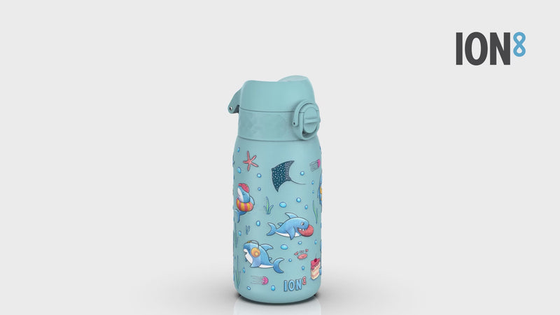 Leak Proof Kids Water Bottle, Stainless Steel, Sharks, 400ml (13oz)