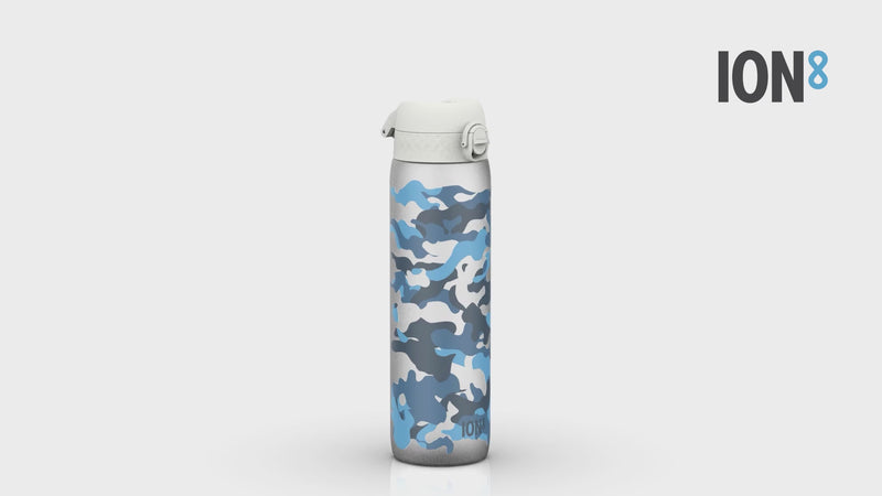 Leak Proof 1 Litre Water Bottle with Times to Drink, Recyclon, Camouflage, 1L