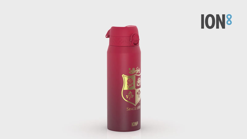 Lions X ION8 Insulated Steel Water Bottle, British & Irish Lions, Sea of Red, 750ml (24oz)