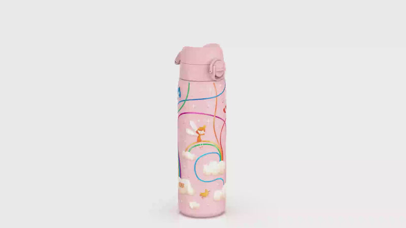 Leak Proof Slim Water Bottle, Stainless Steel, Fairies, 600ml (20oz)