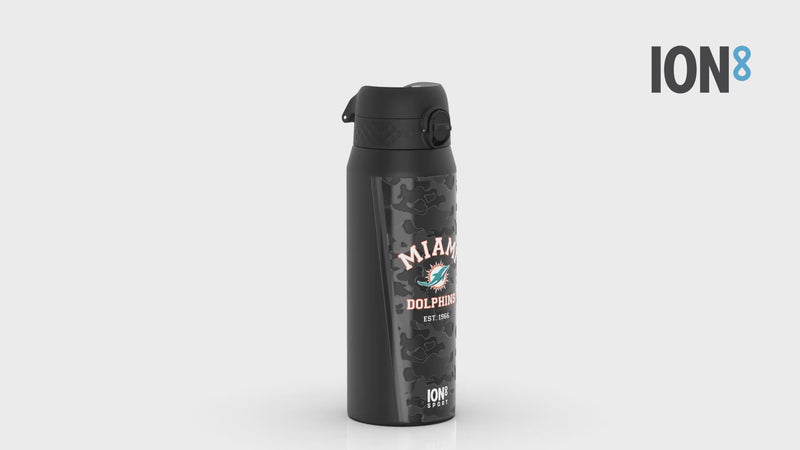 NFL x ION8 Insulated Steel Water Bottle, NFL Dolphins, 750ml (24oz)
