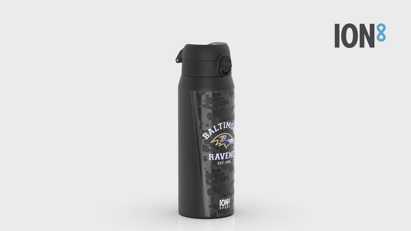 NFL x ION8 Insulated Steel Water Bottle, NFL Ravens, 750ml (24oz)