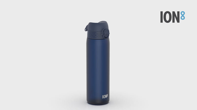 Leak Proof Medium Water Bottle with Straw, Recyclon, Navy, 500ml (18oz)
